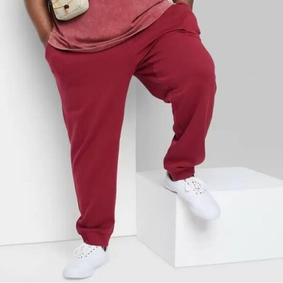 Original Use Men's Big & Tall Drawstring Knit Jogger Pants Red Size 5XLT NEW! - Picture 4 of 6